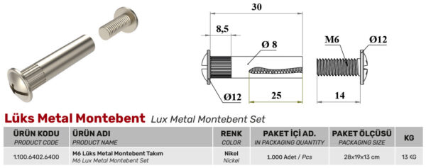 Lüks Metal Montebent - Görsel 2