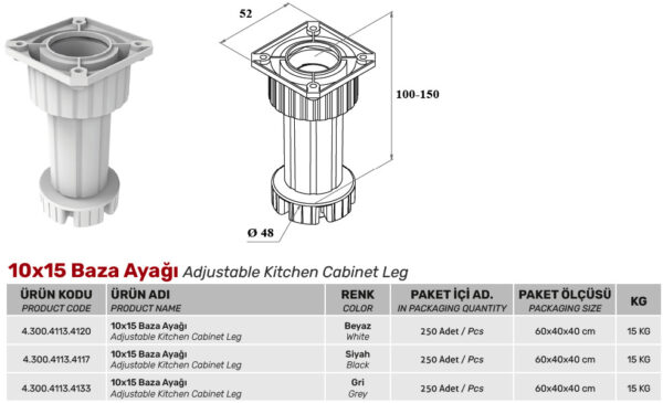 10x15 <br>Baza Ayağı - Görsel 2
