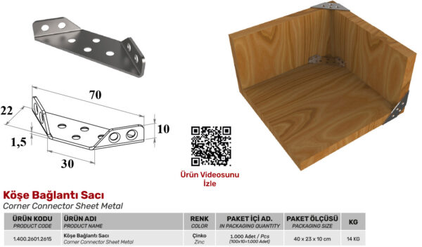 Köşe Bağlantı Sacı - Görsel 2
