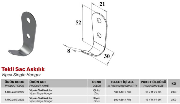 Tekli Sac Askı - Görsel 2